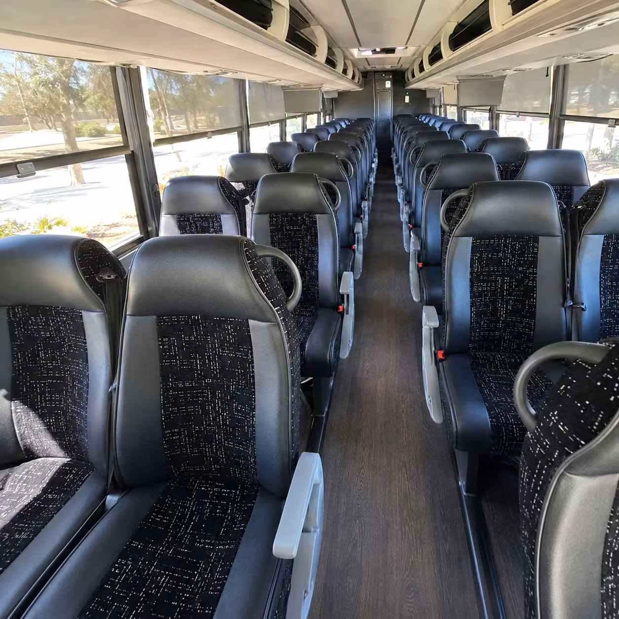 portland charter bus rental interior